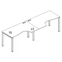 Рабочая станция столы Классика (2х120) опоры UNO  A4 Б1 041-2